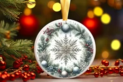 Round Christmas Ornament Sublimation|Clipart Product Image 1