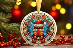 Round Christmas Ornament Sublimation|Clipart Product Image 2