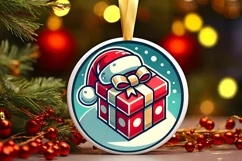 Round Christmas Ornament Sublimation|Clipart Product Image 2