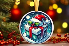 Round Christmas Ornament Sublimation|Clipart Product Image 2