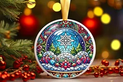 Round Christmas Ornament Sublimation|Clipart Product Image 2