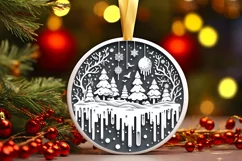 Round Christmas Ornament Sublimation|Clipart Product Image 2