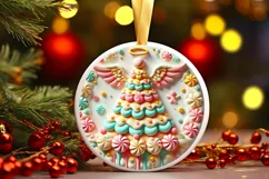 Round Christmas Ornament Sublimation|Clipart Product Image 2