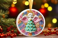 Round Christmas Ornament Sublimation|Clipart Product Image 2