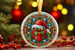Round Christmas Ornament Sublimation|Clipart Product Image 2