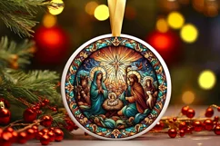Round Christmas Ornament Sublimation|Clipart Product Image 1
