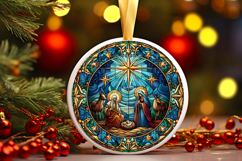 Round Christmass Ornament PNG Product Image 1