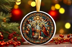 Round Christmas Ornament Sublimation|Clipart Product Image 1