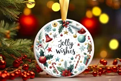 Jolly Wishes Christmas Scene PNG Product Image 3