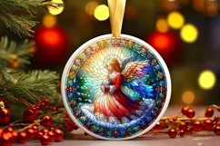 Round Christmas Ornament Sublimation|Clipart Product Image 2