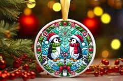 Round Christmas Ornament Sublimation|Clipart Product Image 2