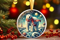 Round Christmas Ornament Sublimation|Clipart Product Image 1