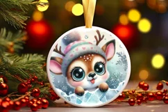 Round Christmas Ornament Sublimation|Clipart Product Image 1