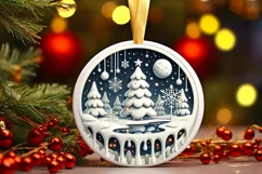 Round Christmas Ornament Sublimation|Clipart Product Image 2