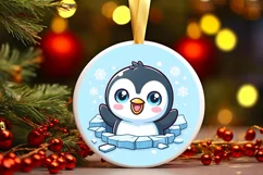 Round Christmas Ornament Sublimation|Clipart Product Image 1