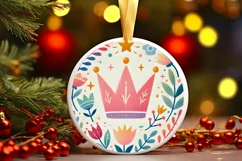 Round Christmas Ornament Sublimation|Clipart Product Image 2