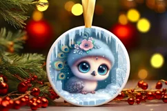 Round Christmas Ornament Sublimation|Clipart Product Image 1