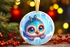 Round Christmas Ornament Sublimation|Clipart Product Image 1