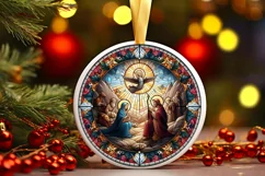 Round Christmas Ornament Sublimation|Clipart Product Image 1