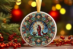Round Christmas Ornament Sublimation|Clipart Product Image 1