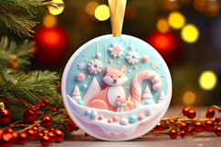 Round Christmass Ornament PNG Product Image 1