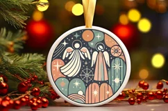 Round Christmas Ornament Sublimation|Clipart Product Image 2