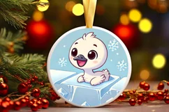 Round Christmas Ornament Sublimation|Clipart Product Image 1