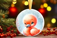 Winter Flamingo on Cloud Sublimation PNG Product Image 3