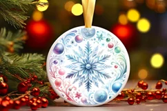 Round Christmas Ornament Sublimation|Clipart Product Image 1