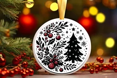 Round Christmas Ornament Sublimation|Clipart Product Image 2