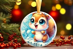 Round Christmas Ornament Sublimation|Clipart Product Image 2