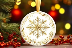 Round Christmas Ornament Sublimation|Clipart Product Image 1