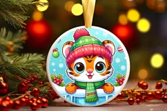 Round Christmas Ornament Sublimation|Clipart Product Image 1