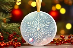Round Christmas Ornament Sublimation|Clipart Product Image 1