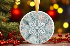 Round Christmas Ornament Sublimation|Clipart Product Image 1