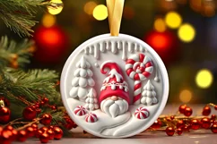 Round Christmas Ornament Sublimation|Clipart Product Image 2