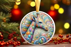 Round Christmas Ornament Sublimation|Clipart Product Image 1