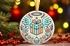 Round Christmas Ornament Sublimation|Clipart Product Image 2