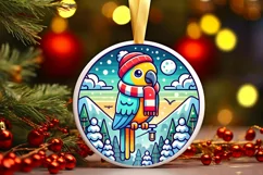 Round Christmas Ornament Sublimation|Clipart Product Image 2