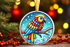 Round Christmas Ornament Sublimation|Clipart Product Image 2