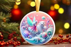 Round Christmas Ornament Sublimation|Clipart Product Image 2