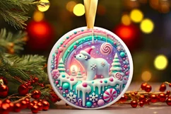 Round Christmas Ornament Sublimation|Clipart Product Image 2