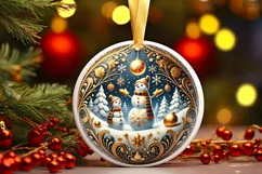 Round Christmas Ornament Sublimation|Clipart Product Image 2