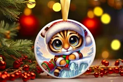 Round Christmas Ornament Sublimation|Clipart Product Image 2