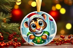 Round Christmas Ornament Sublimation|Clipart Product Image 2