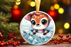 Round Christmas Ornament Sublimation|Clipart Product Image 2