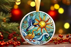 Round Christmas Ornament Sublimation|Clipart Product Image 2