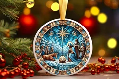 Round Christmas Ornament Sublimation|Clipart Product Image 2