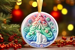 Round Christmas Ornament Sublimation|Clipart Product Image 2