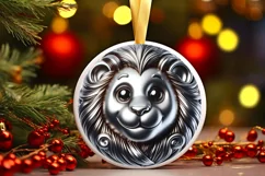 Shiny Christmas Lion Ornament Sublimation PNG Product Image 3
